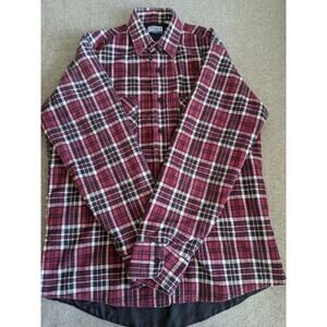 Vintage Fieldmaster Flannel Thermal Ski Shirt Size Medium Red Plaid Made In USA